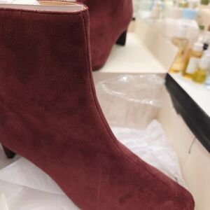 Banana Republic Deep Red Suede Ankle Boots